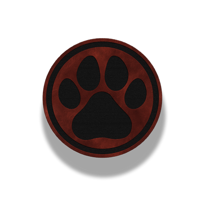 Circle Paw Print Patch – Leatherette Patch