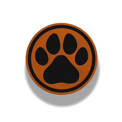 Circle Paw Print Patch – Leatherette Patch
