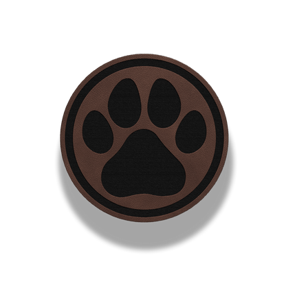 Circle Paw Print Patch – Leatherette Patch