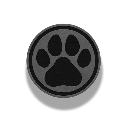 Circle Paw Print Patch – Leatherette Patch