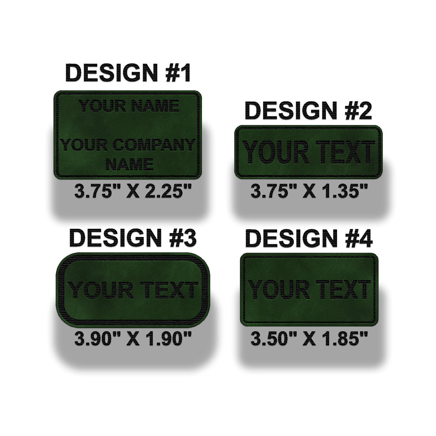 Custom Leatherette Name Patch – Personalized Text Patch - 8 Colors