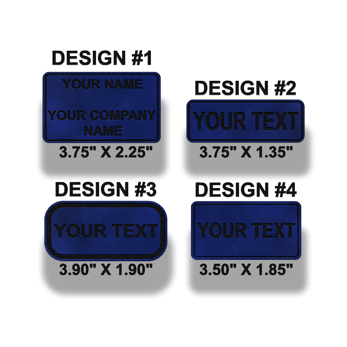 Custom Leatherette Name Patch – Personalized Text Patch - 8 Colors