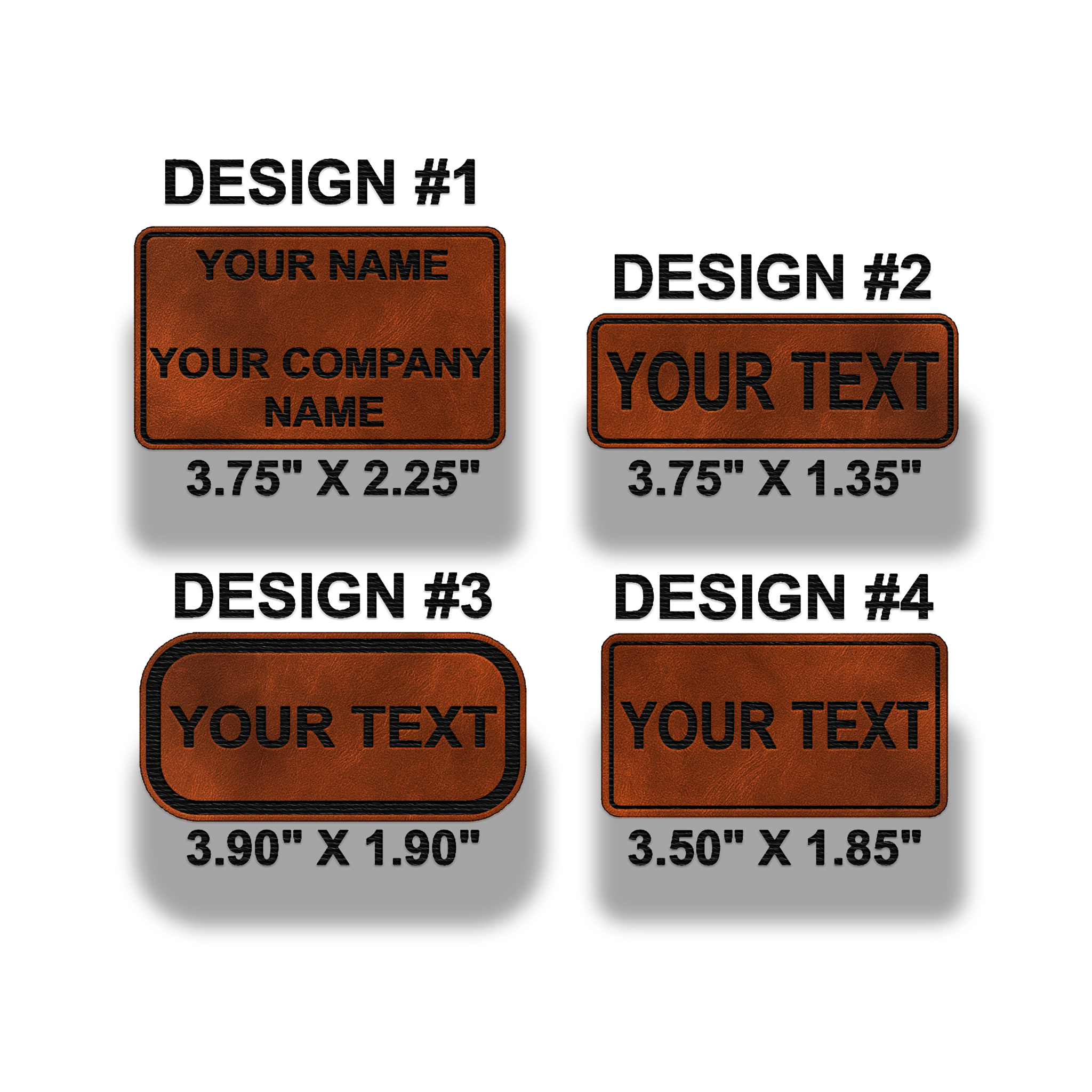 Leatherette Sticker Custom Leatherette Patch – Personalized Velcro Name Tag | 4 Styles & 10 ...