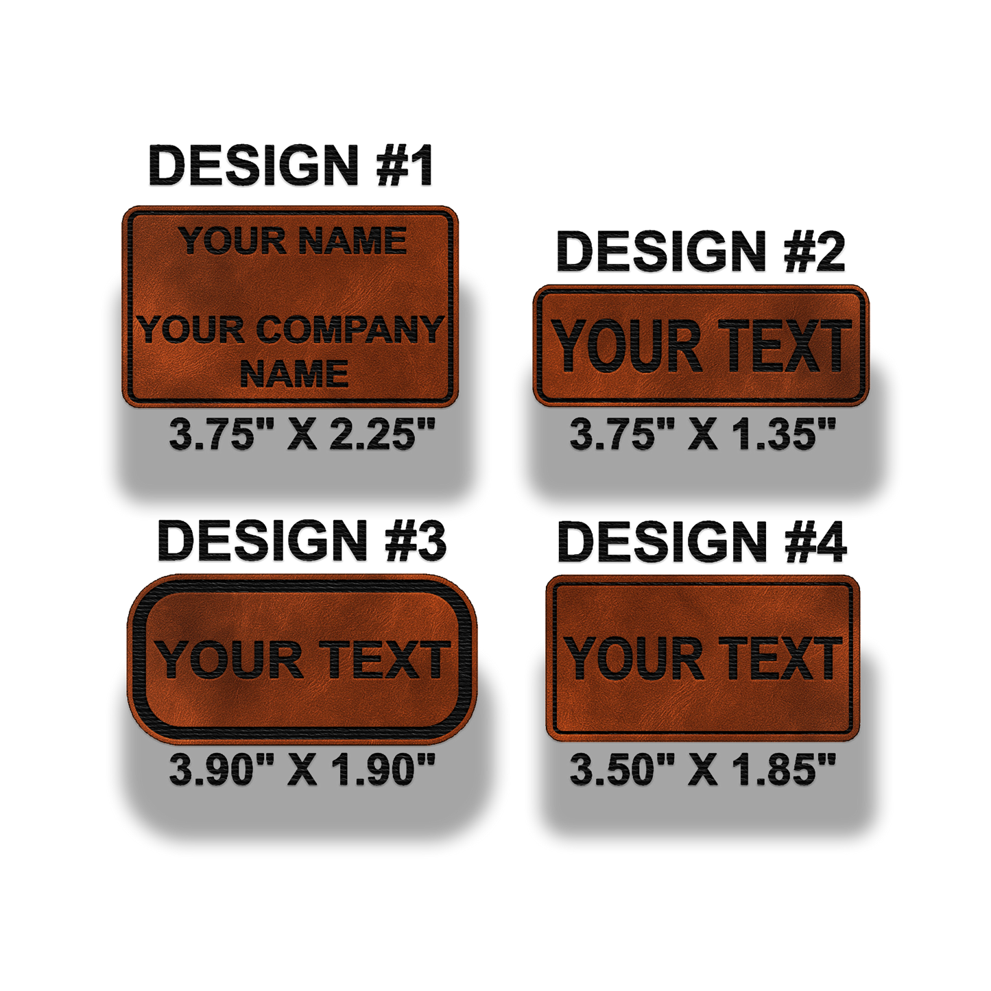 Custom Leatherette Name Patch – Personalized Text Patch - 8 Colors