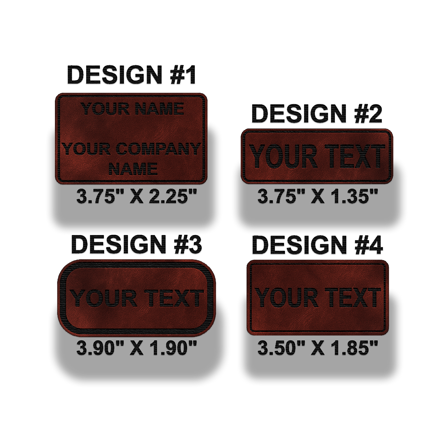 Custom Leatherette Name Patch – Personalized Text Patch - 8 Colors