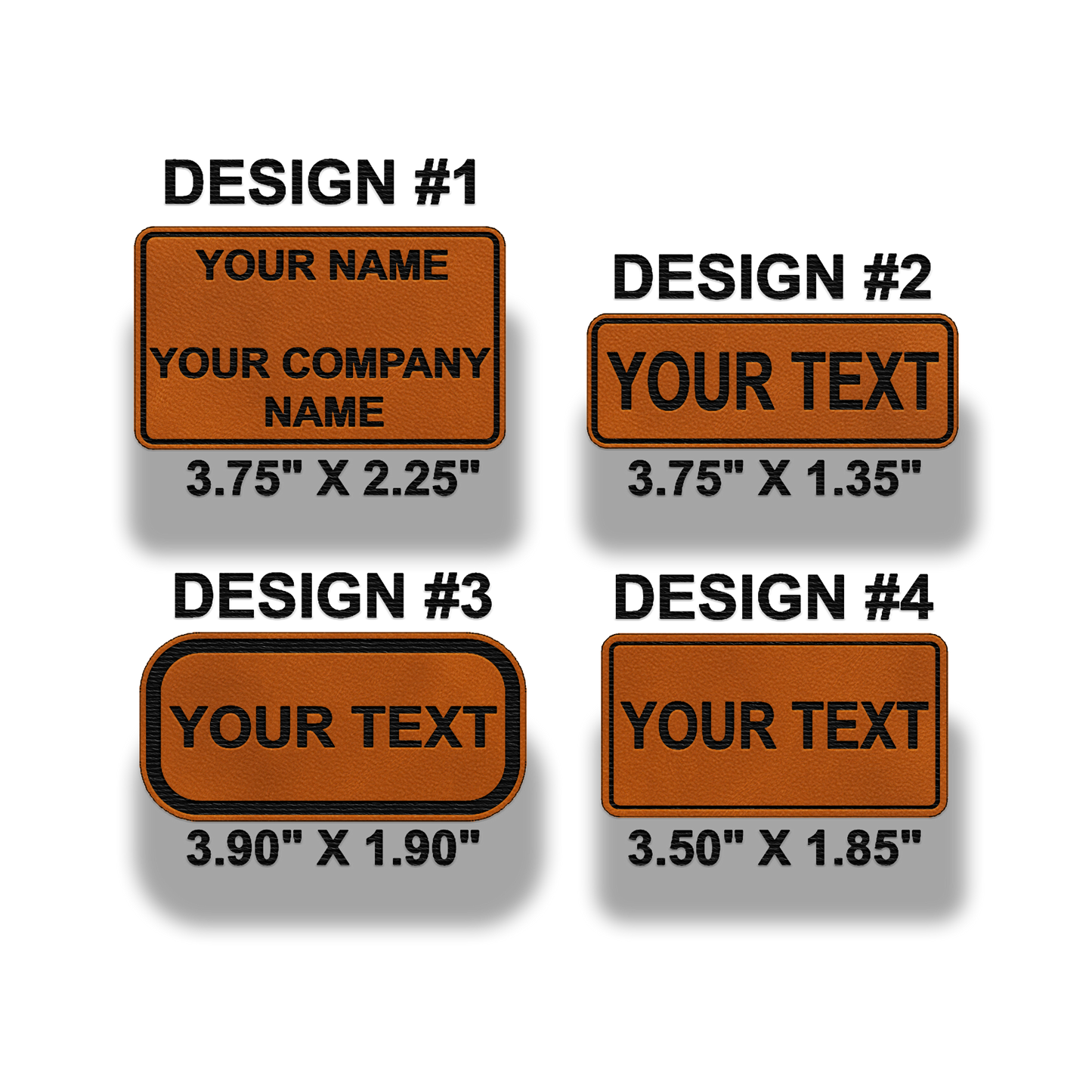 Custom Leatherette Name Patch – Personalized Text Patch - 8 Colors