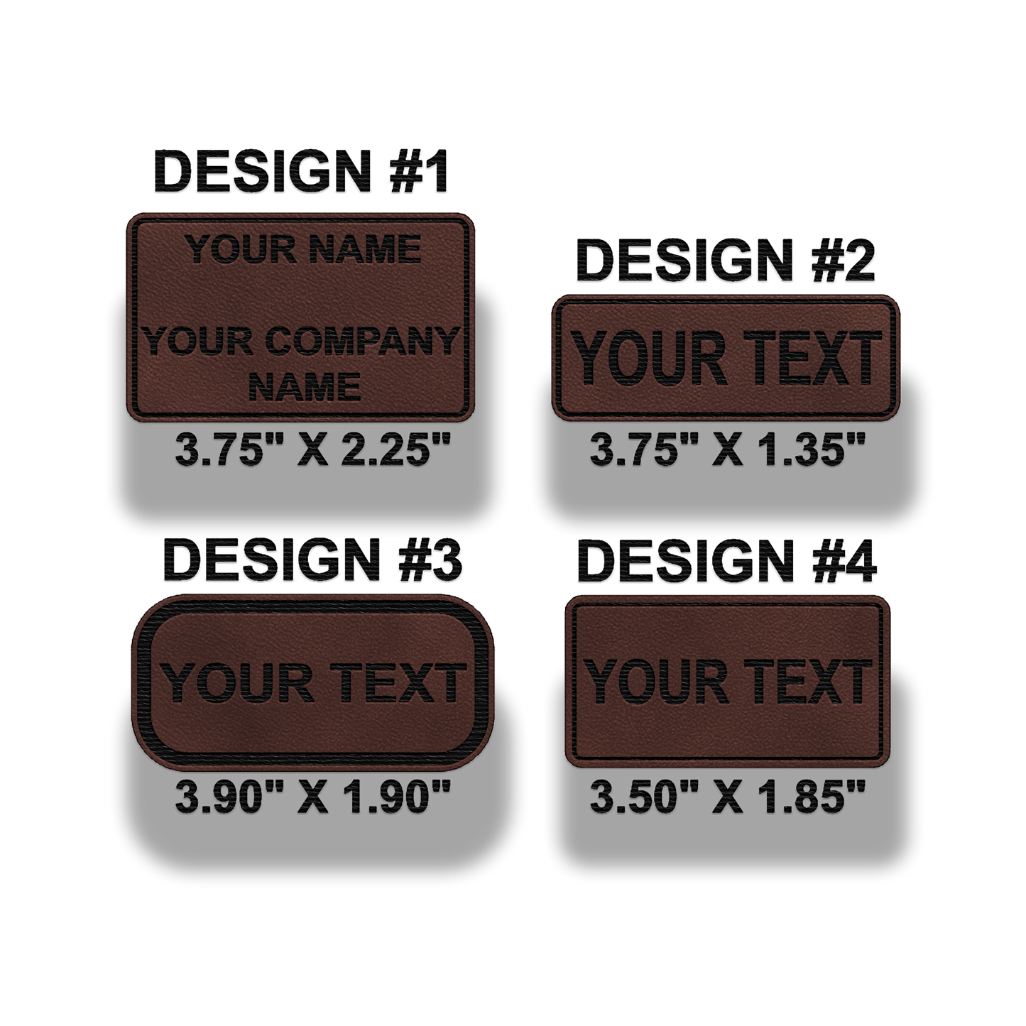 Custom Leatherette Name Patch – Personalized Text Patch - 8 Colors