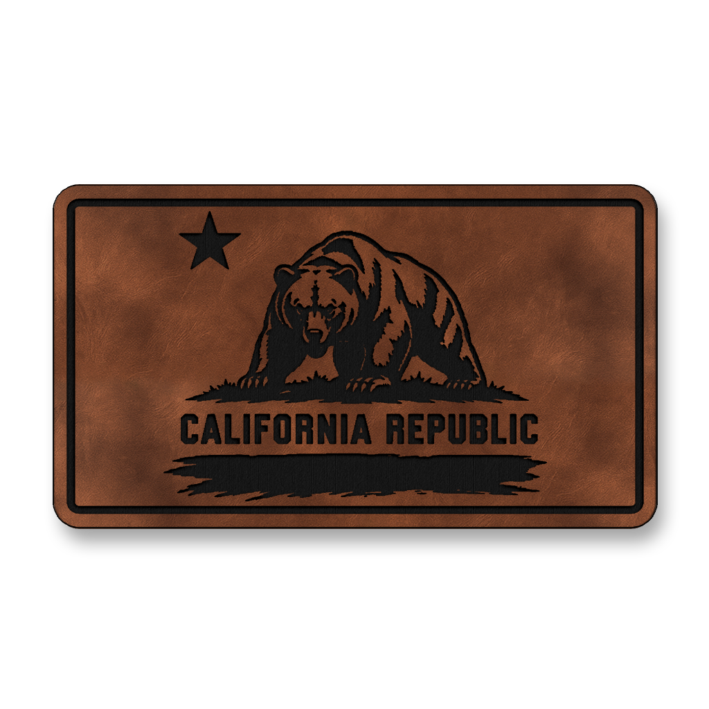 California Republic Bear Flag Patch – Leatherette Morale Patch