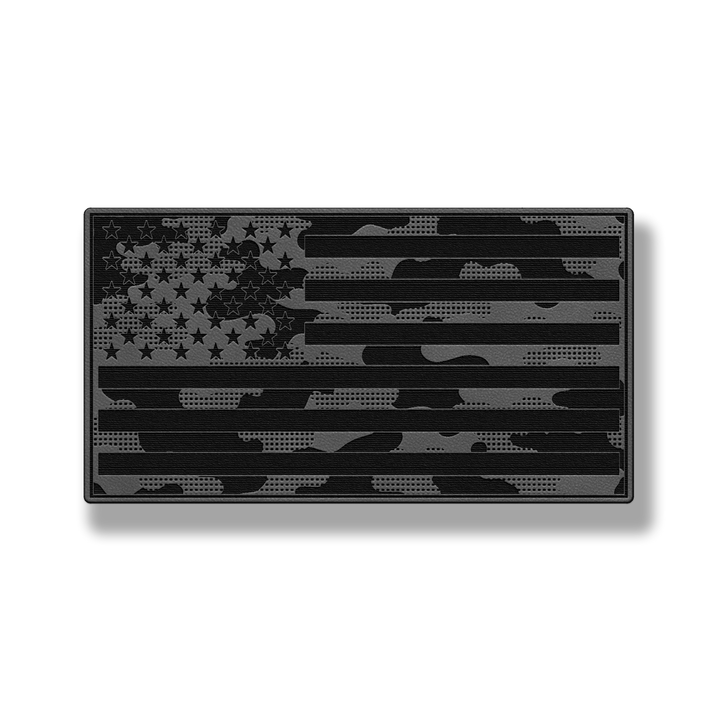 Tactical Camo American Flag patch in classic gray leatherette