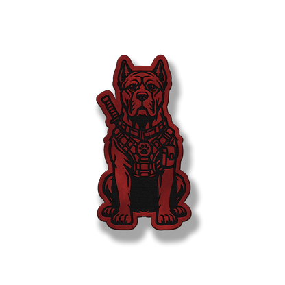 Tactical Cane Corso dog patch in saddle red leatherette
