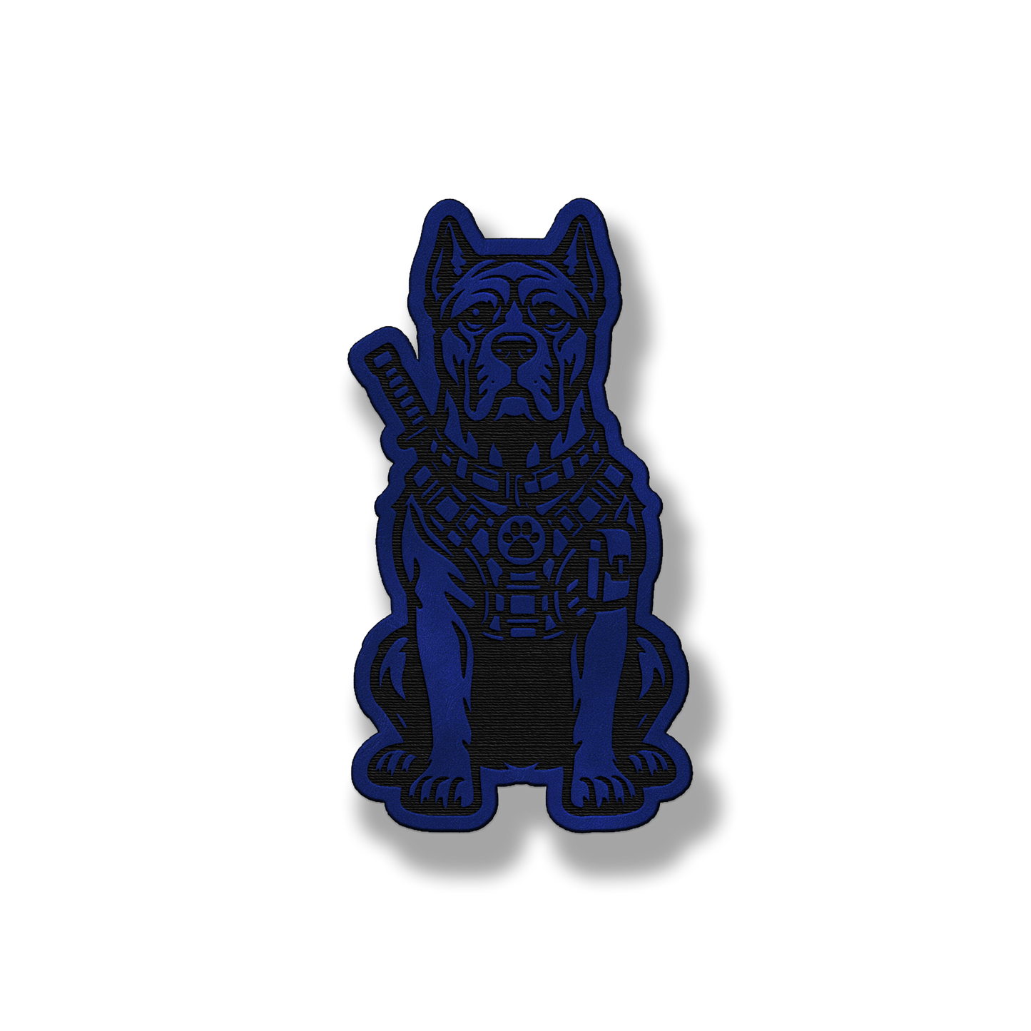 Tactical Cane Corso dog patch in saddle blue leatherette