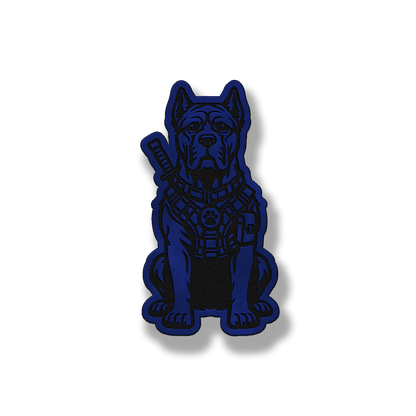Tactical Cane Corso dog patch in saddle blue leatherette