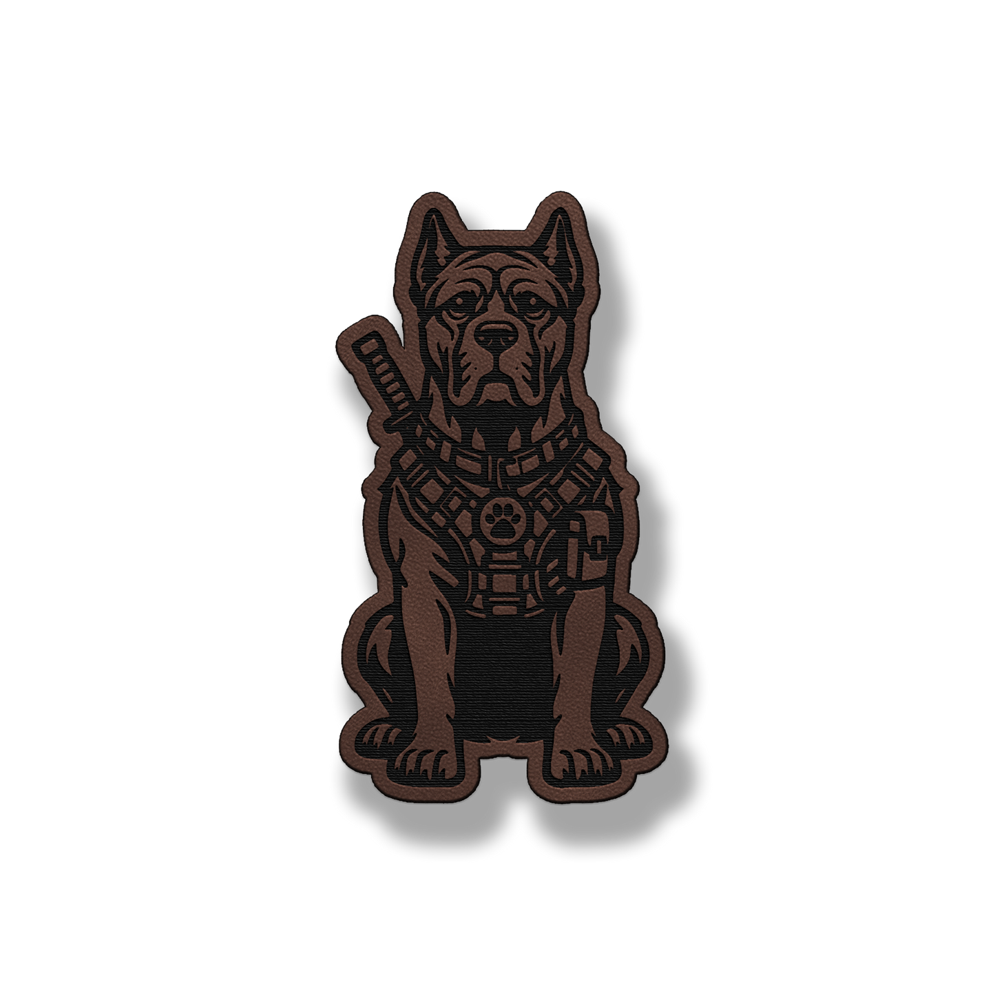 Tactical Cane Corso dog patch in classic light brown leatherette