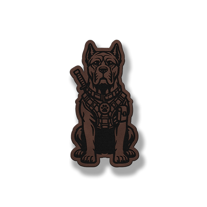 Tactical Cane Corso dog patch in classic light brown leatherette