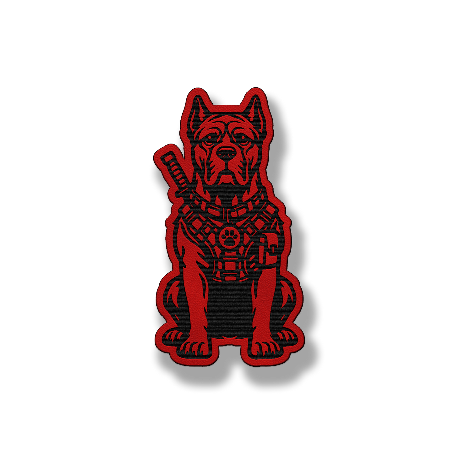 Tactical Cane Corso dog patch in classic red leatherette