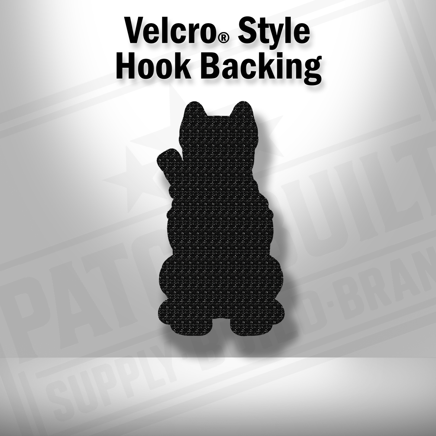Hook backing shown on Tactical Cane Corso leatherette patch
