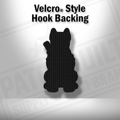 Hook backing shown on Tactical Cane Corso leatherette patch