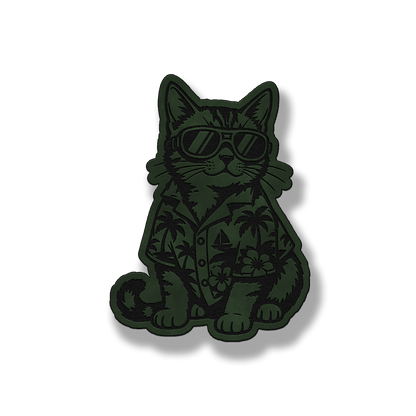 Beach Cat patch in saddle green leatherette