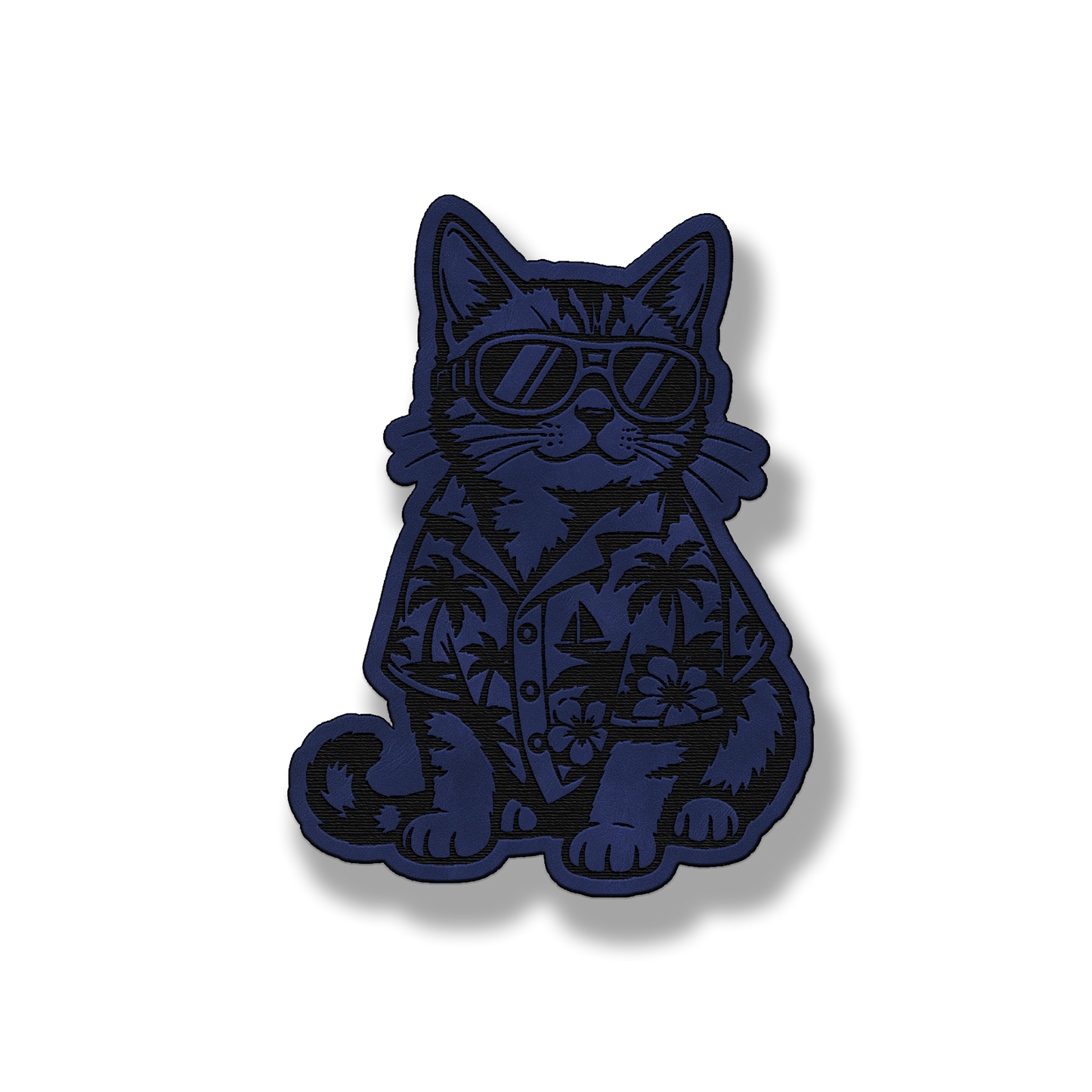 Beach Cat patch in saddle blue leatherette