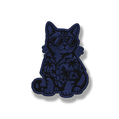 Beach Cat patch in saddle blue leatherette