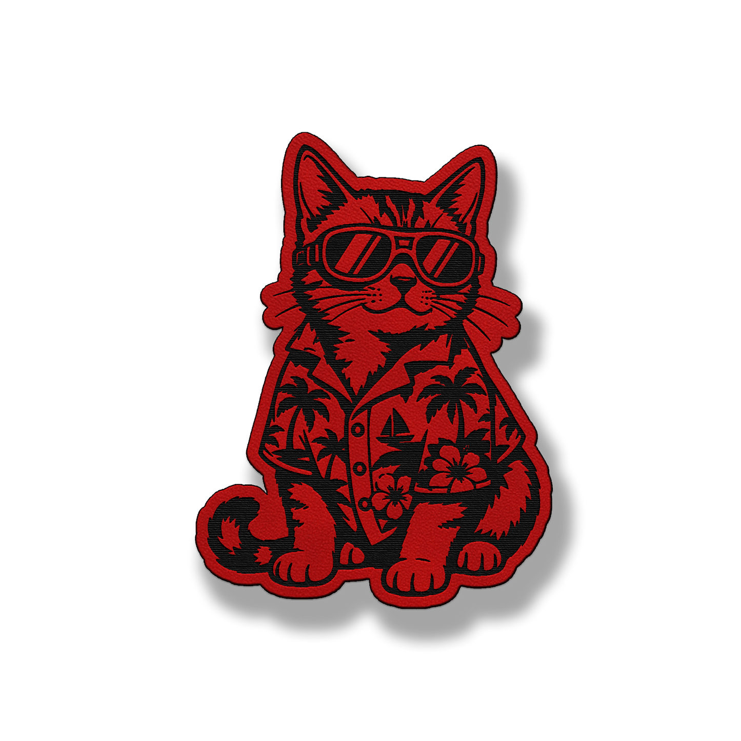 Beach Cat patch in classic red leatherette