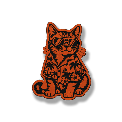Beach Cat patch in classic orange leatherette