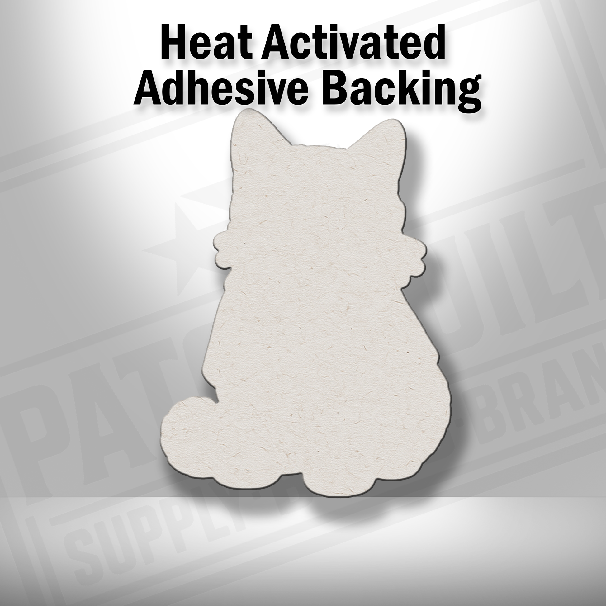 Heat-activated adhesive backing shown on Beach Cat patch