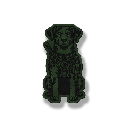 Tactical Catahoula Leopard dog patch in saddle green leatherette