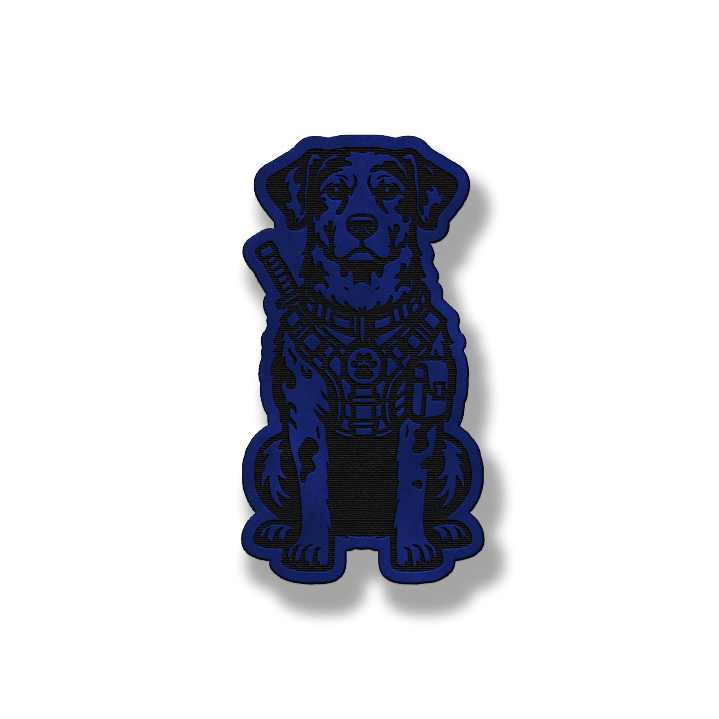 Tactical Catahoula Leopard dog patch in saddle blue leatherette