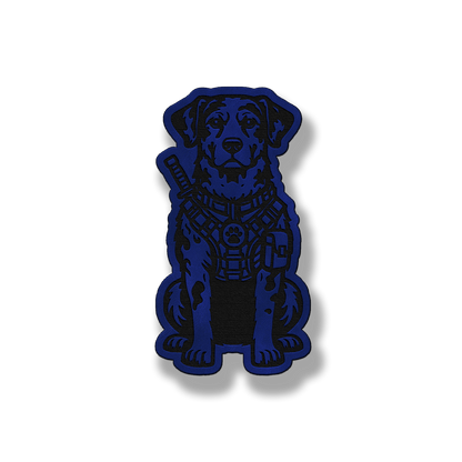 Tactical Catahoula Leopard dog patch in saddle blue leatherette