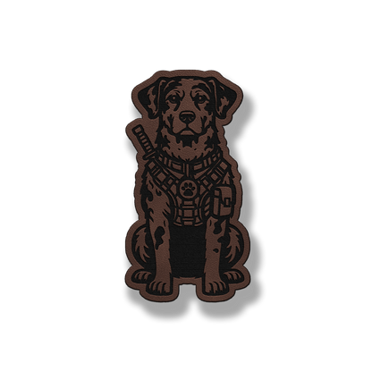 Tactical Catahoula Leopard dog patch in classic light brown leatherette