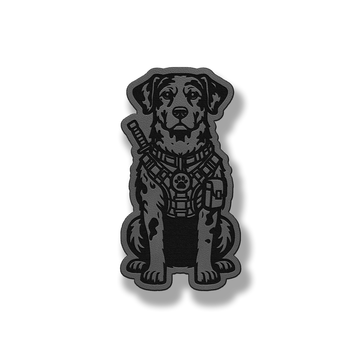 Tactical Catahoula Leopard dog patch in classic gray leatherette