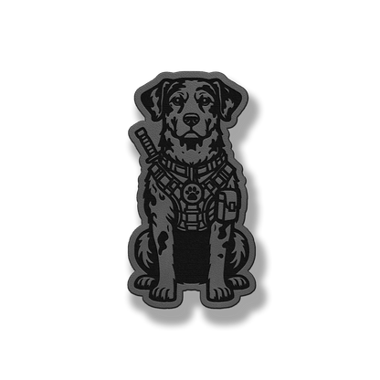 Tactical Catahoula Leopard dog patch in classic gray leatherette