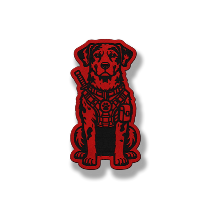 Tactical Catahoula Leopard dog patch in classic red leatherette