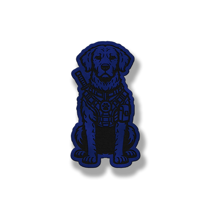 Tactical Chesapeake Bay Retriever dog patch in saddle blue leatherette