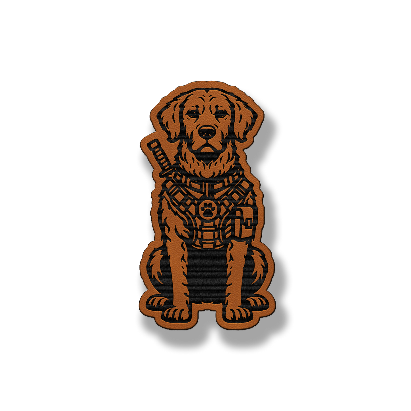 Tactical Chesapeake Bay Retriever dog patch in classic chestnut brown leatherette