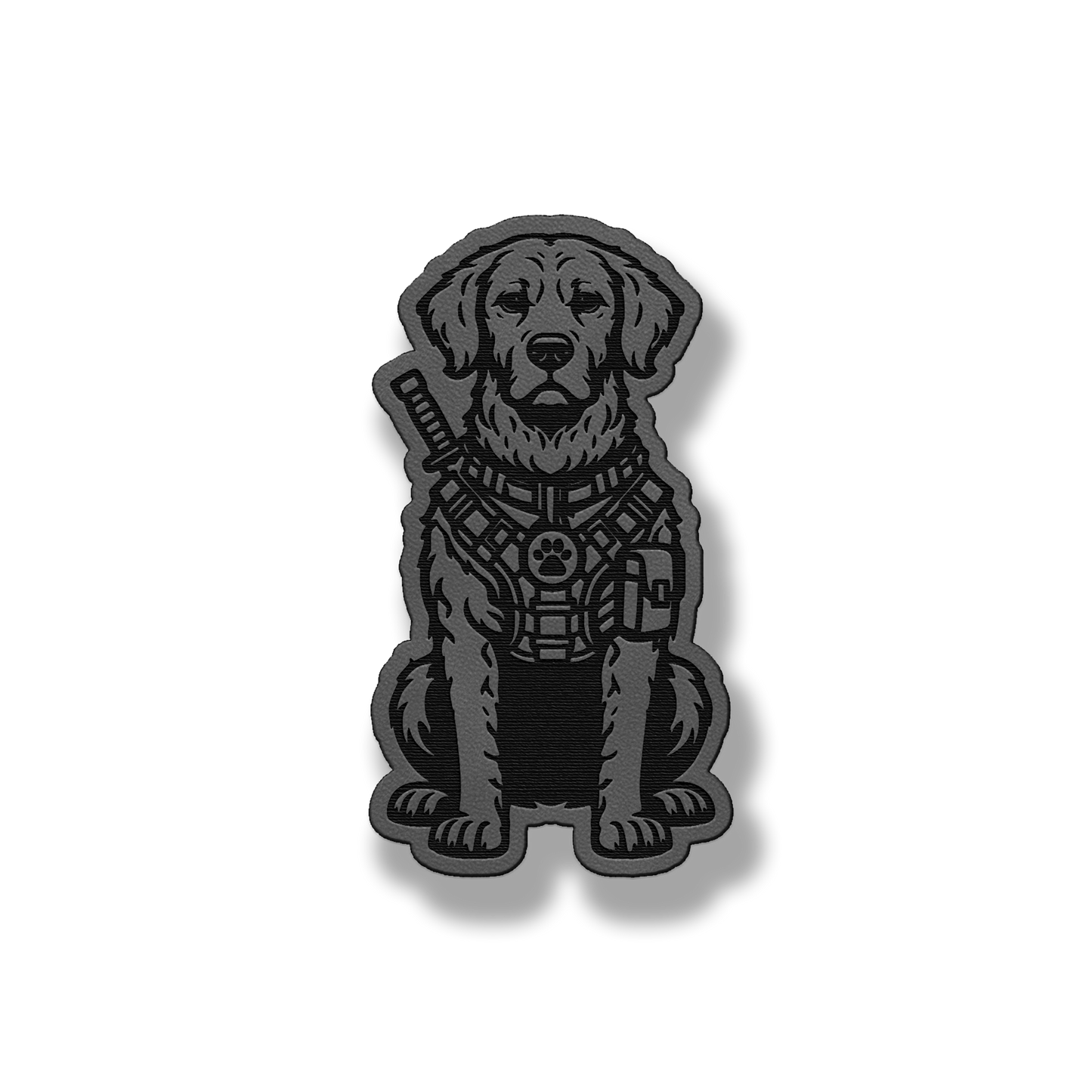 Tactical Chesapeake Bay Retriever dog patch in classic gray leatherette