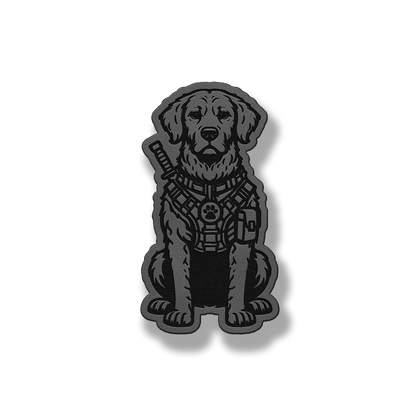 Tactical Chesapeake Bay Retriever dog patch in classic gray leatherette
