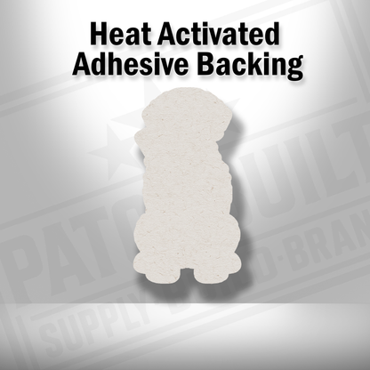 Heat-activated adhesive backing shown on Tactical Chesapeake Bay Retriever patch