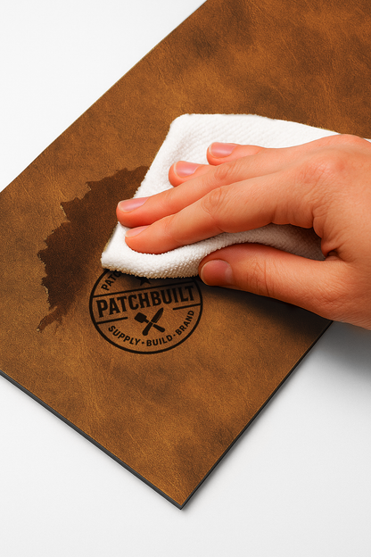 5-Pack Chestnut Saddle Brown Leatherette Sheets – Premier Series (12"x24") – Heat-Activated Adhesive