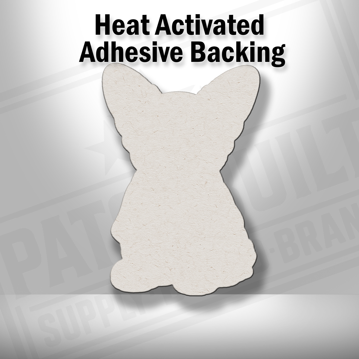 Heat-activated adhesive backing shown on Beach Chihuahua patch