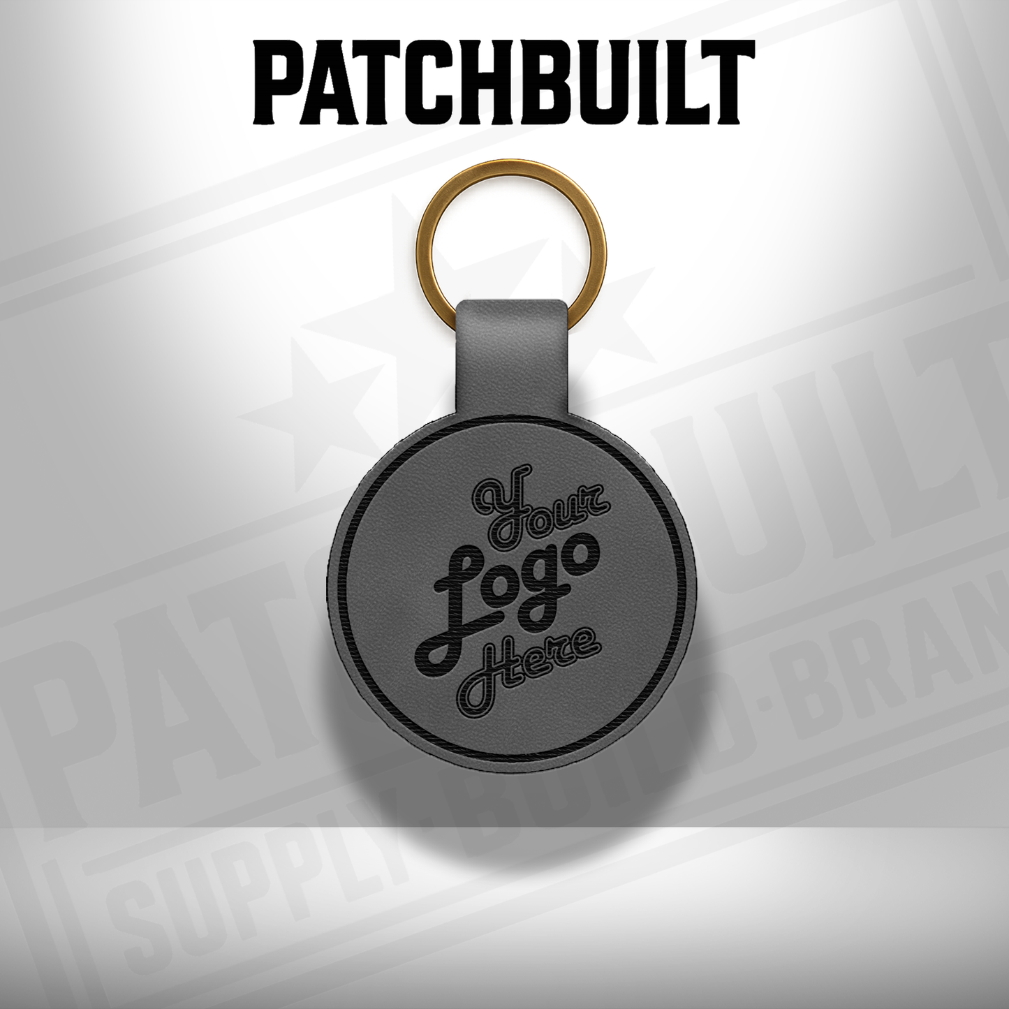 Custom Engraved Leatherette Keychain - Add Your Logo