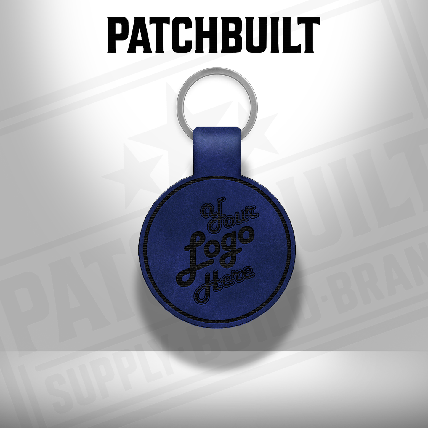 Custom Engraved Leatherette Keychain - Add Your Logo