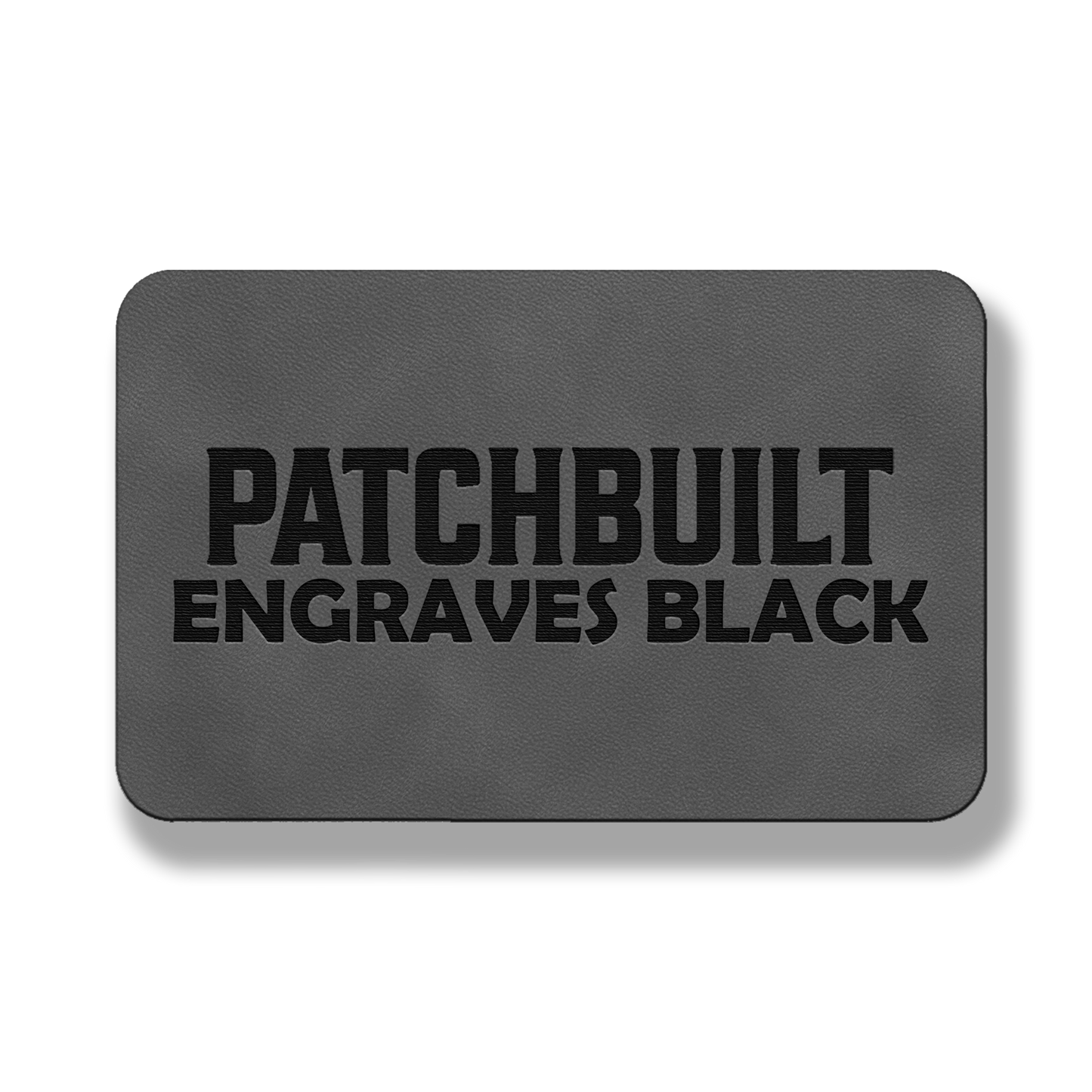 3” x 2” Classic Gray Laserable Leatherette Patch Blanks – Hook Backed | CO2, Diode & Fiber Laser Compatible