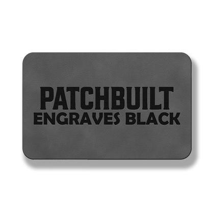 3” x 2” Classic Gray Laserable Leatherette Patch Blanks – Hook Backed | CO2, Diode & Fiber Laser Compatible