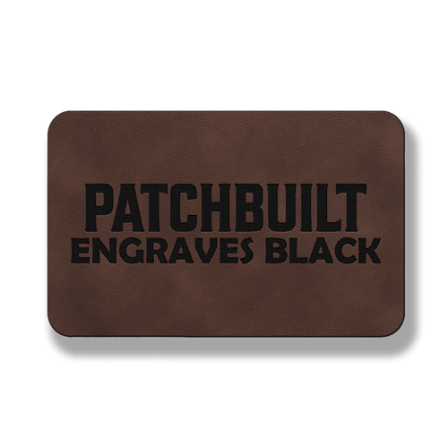 3” x 2” Classic Light Brown Laserable Leatherette Patch Blanks – Hook Backed | CO2, Diode & Fiber Laser Compatible