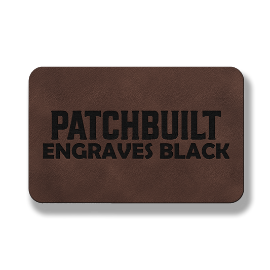 3” x 2” Classic Light Brown Laserable Leatherette Patch Blanks – Hook Backed | CO2, Diode & Fiber Laser Compatible