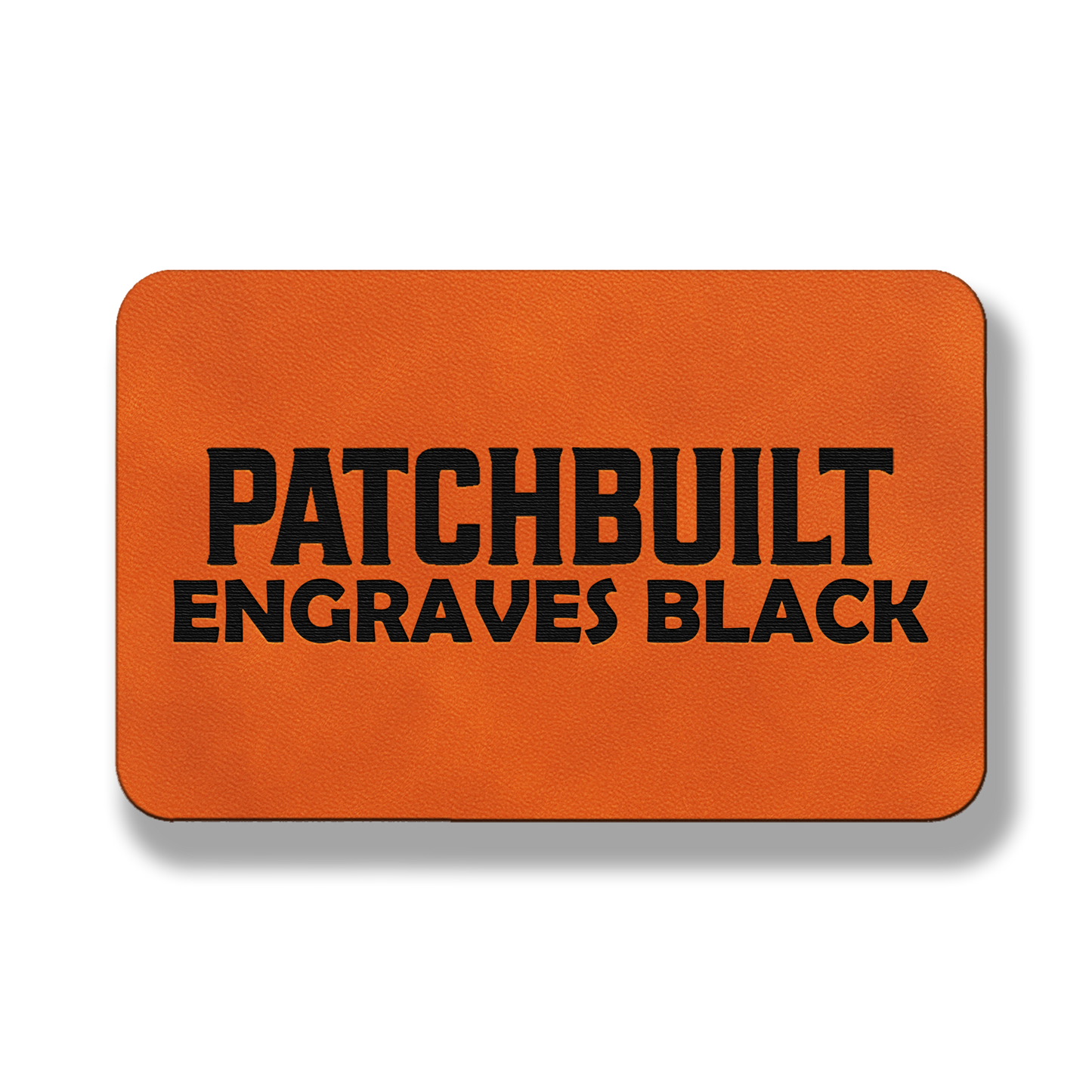 3” x 2” Classic Orange Laserable Leatherette Patch Blanks – Hook Backed | CO2, Diode & Fiber Laser Compatible