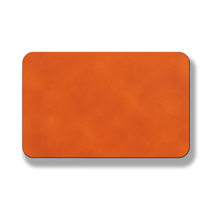3” x 2” Classic Orange Laserable Leatherette Patch Blanks – Hook Backed | CO2, Diode & Fiber Laser Compatible