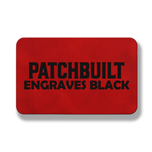 3” x 2” Classic Red Laserable Leatherette Patch Blanks – Hook Backed | CO2, Diode & Fiber Laser Compatible